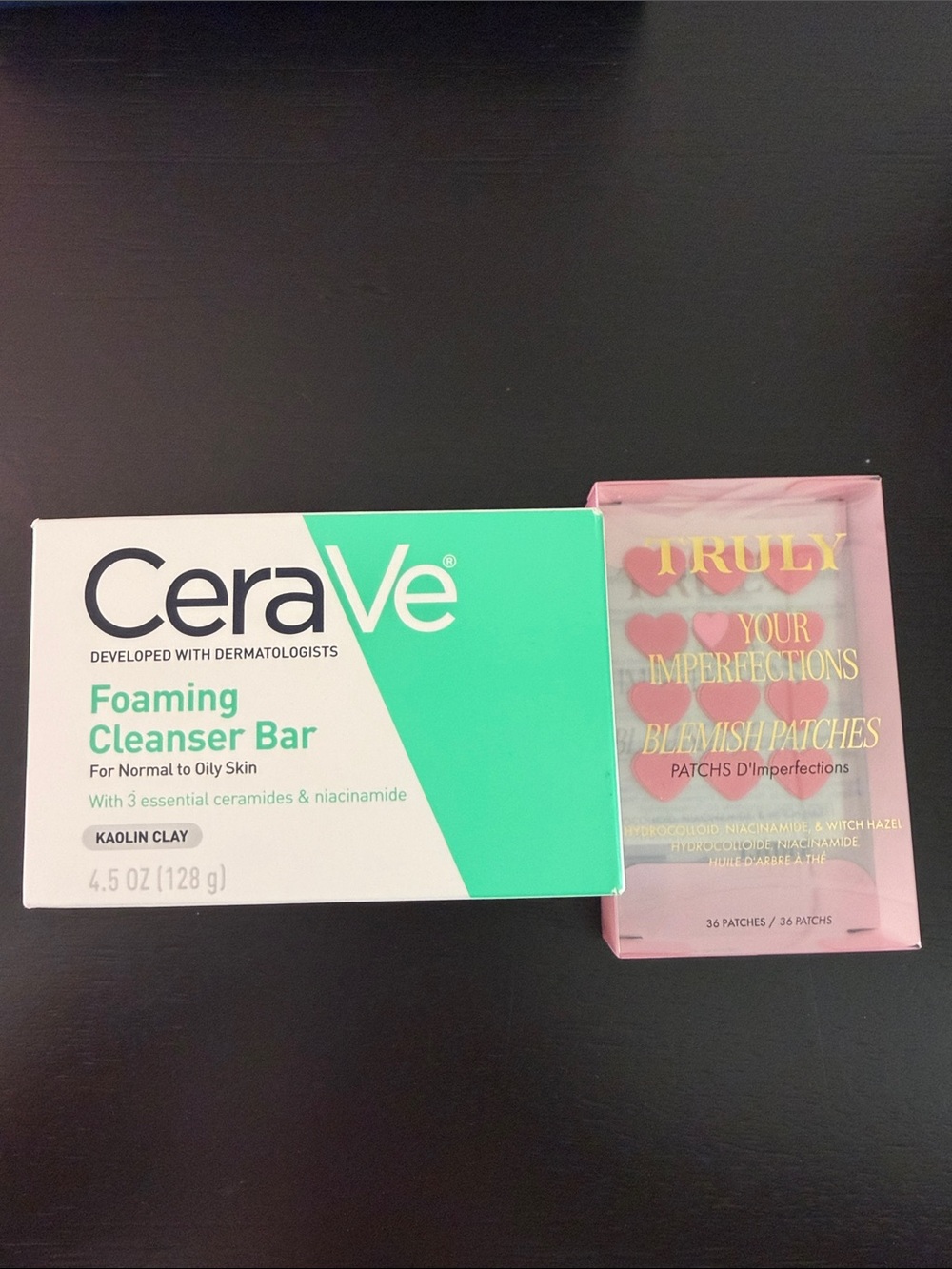 Skincare bundle - brand new Truly pimple patches (36ct) and Cerave cleanser bar